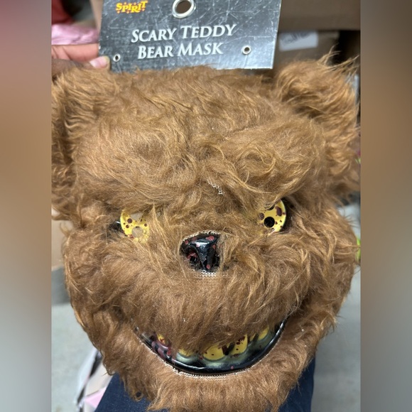 Brown Scary Teddy Bear Half Mask Spirit Halloween - Picture 2 of 5